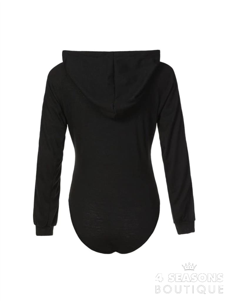 Bodysuit Women Sexy Slim Long Sleeve Bandage Body Feminino Hoodied Rompers Overalls Bodycon Jumpsuit