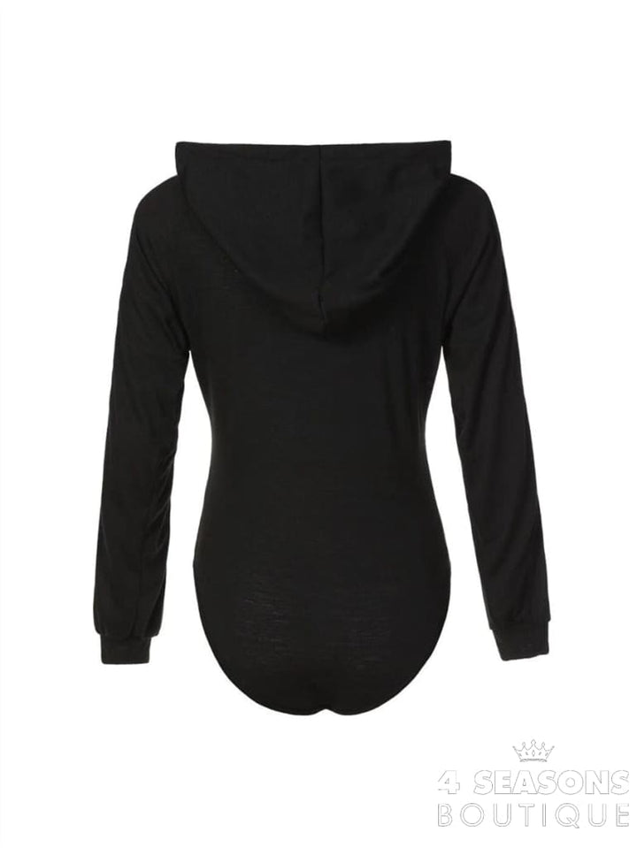 Bodysuit Women Sexy Slim Long Sleeve Bandage Body Feminino Hoodied Rompers Overalls Bodycon Jumpsuit