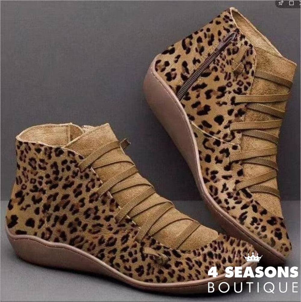 Bota Animal Print Caqui / 35