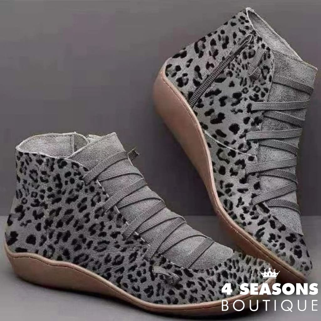 Bota Animal Print Cinza / 35