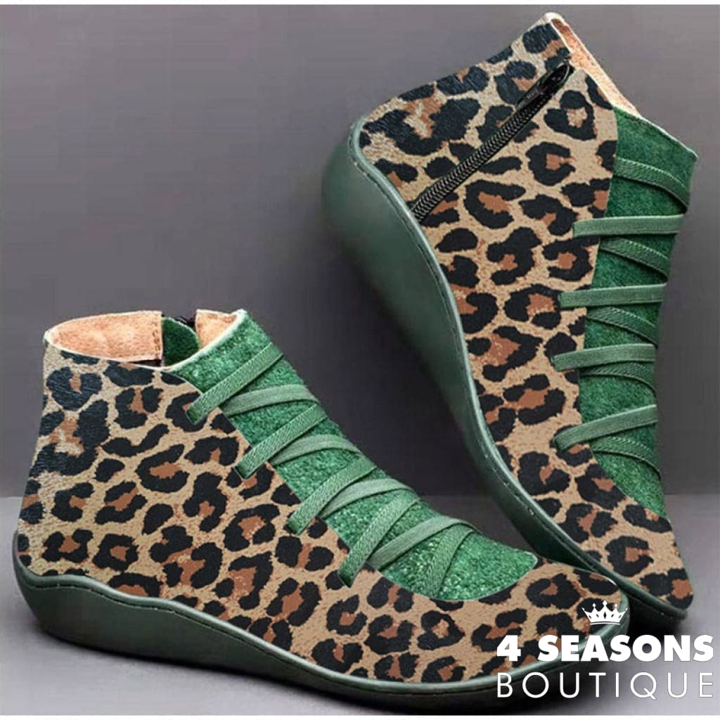 Bota Animal Print Verde / 35