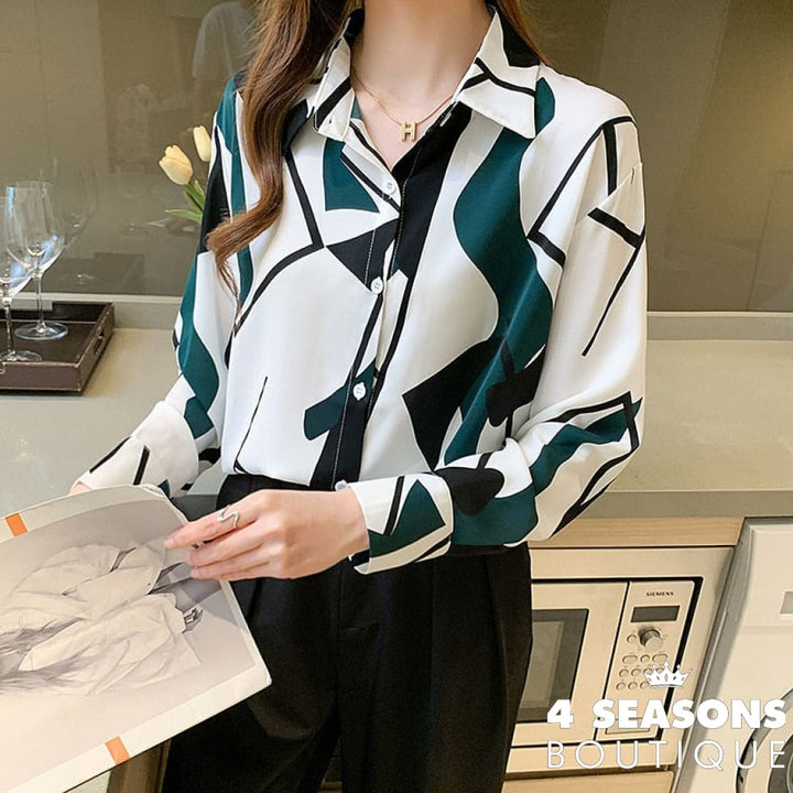 Camisa Chiffon Âmbar Verde / P