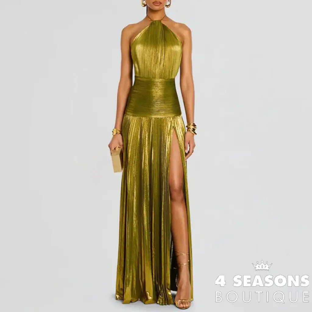 Samantha Dress Gold / XS