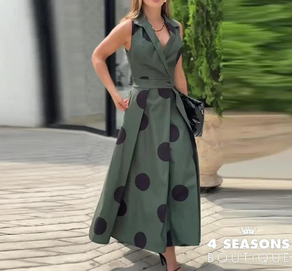 Vestido Ana Lúcia Verde Com Estampa / Pp
