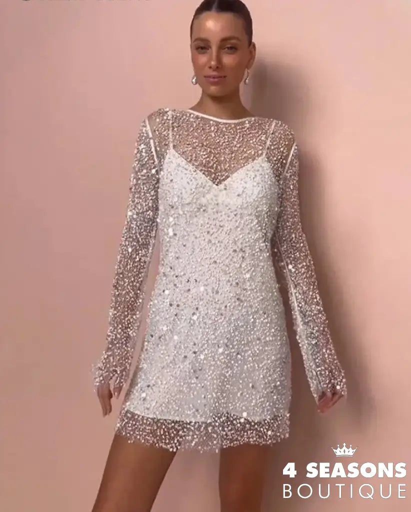 Vestido Dream Branco Com Paetês / P