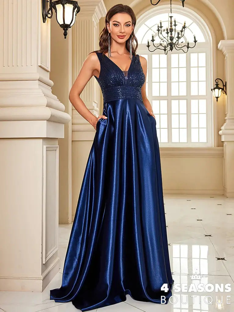 Vestido Garbo Azul Marinho / P
